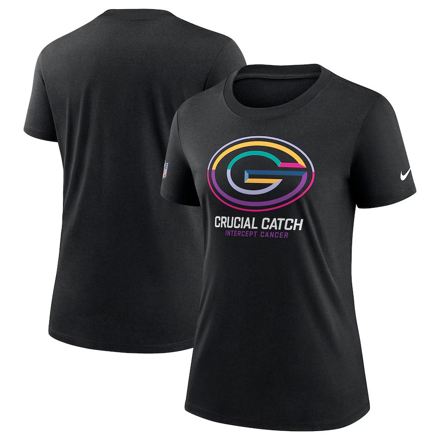 Women Green Bay Packers 2024 Nike NFL black T shirts